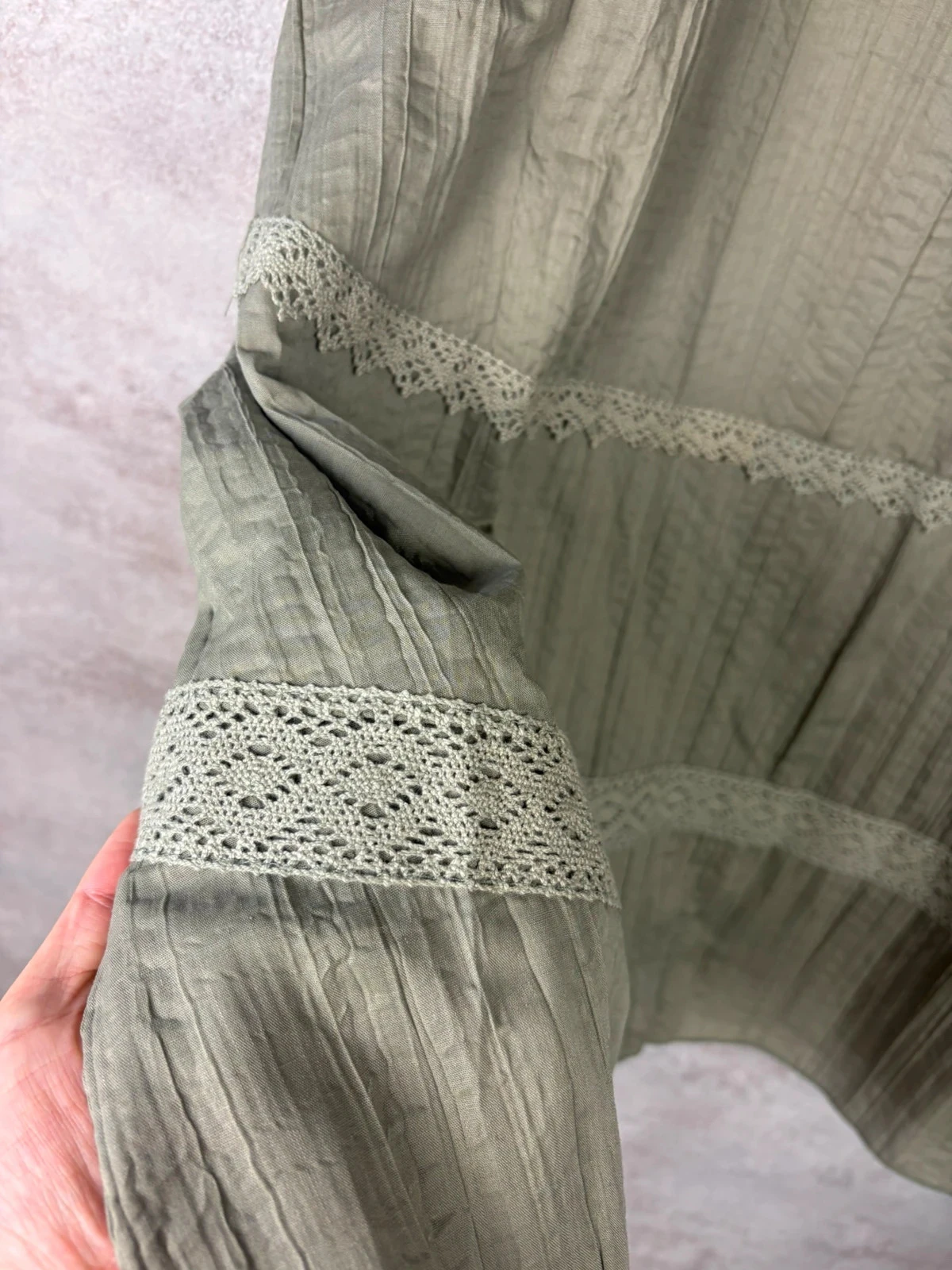 🌸 Long khaki skirt with embroidery Vintage Size 44/XXL 🌸 – photo 3